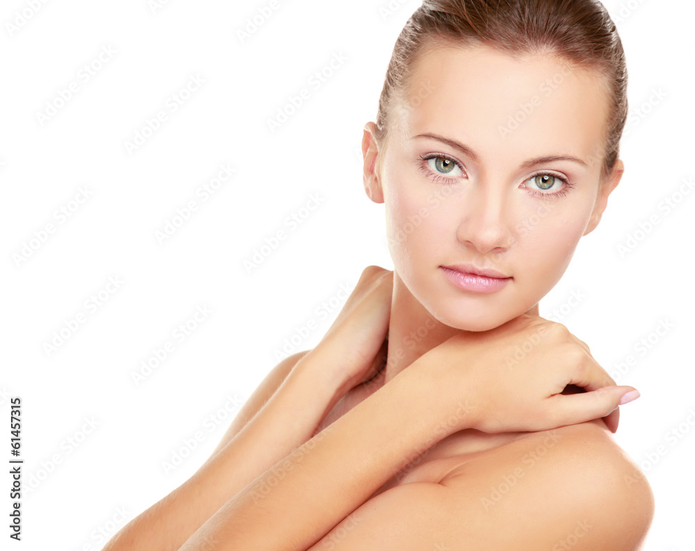 A beautiful woman, portrait isolated on white background. A beautiful woman, portrait isolated on white background.