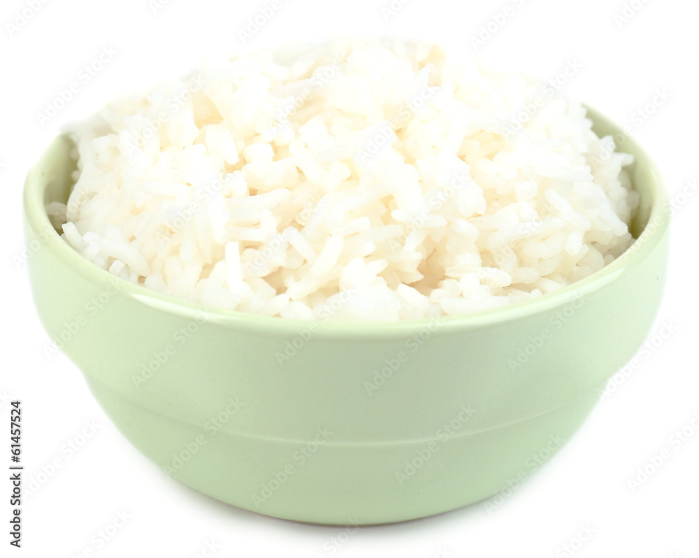 Cooked rice isolated on white Cooked rice isolated on white