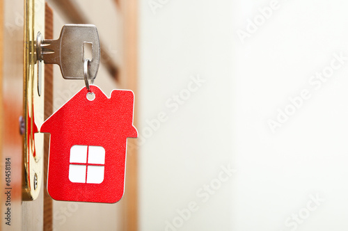 Symbol of the house and stick the key in the keyhole