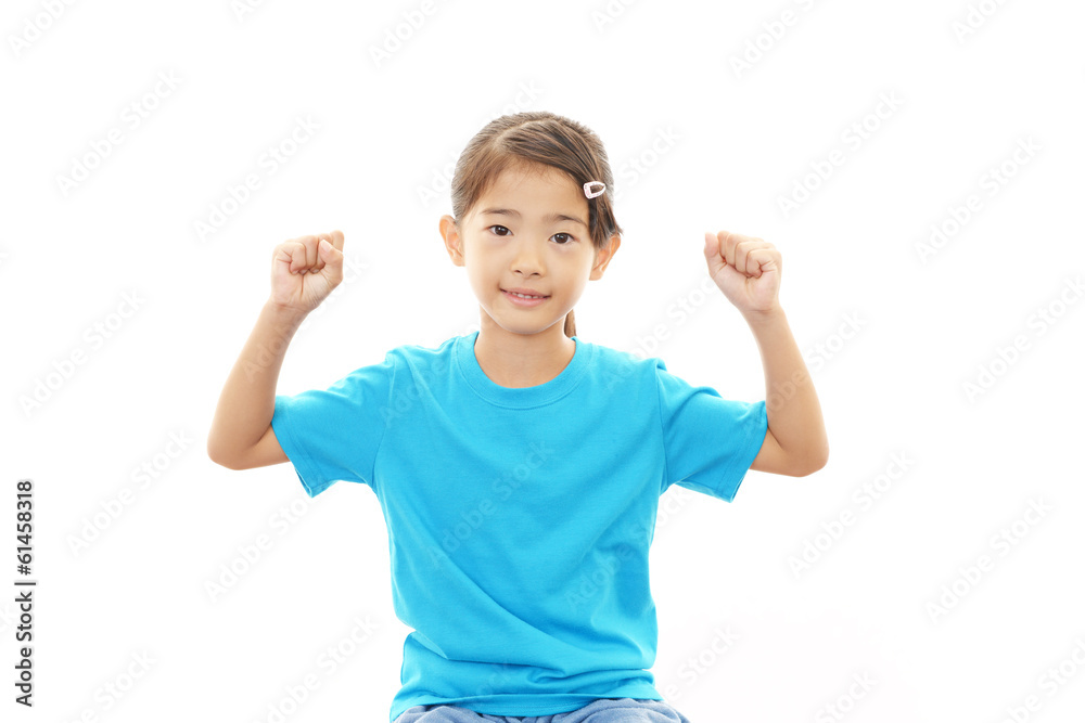 ガッツポーズの女の子 ガッツポーズの女の子