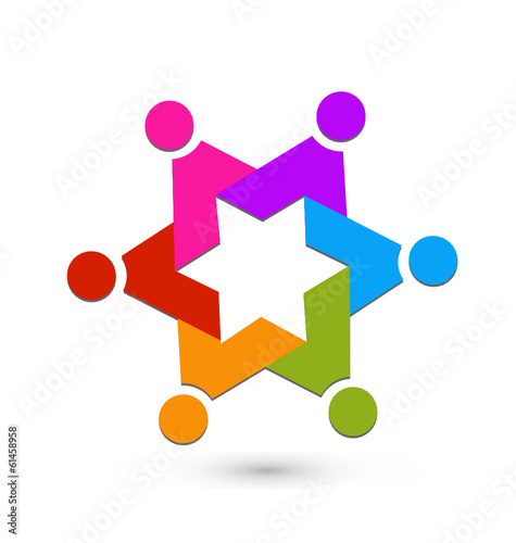 Teamwork star logo vector