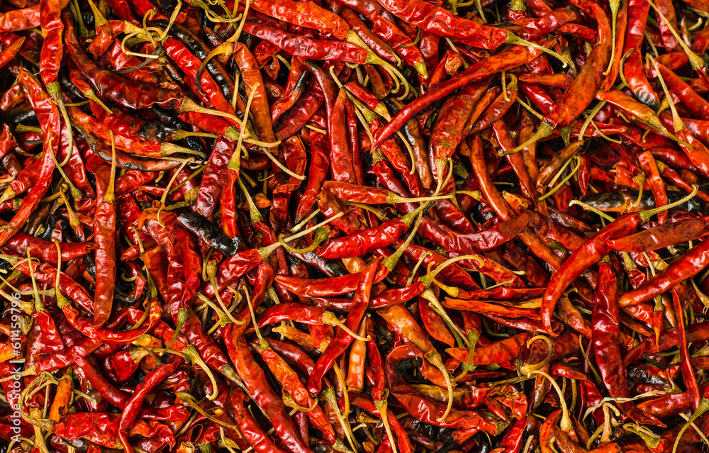 Naklejka premium Dried chili background