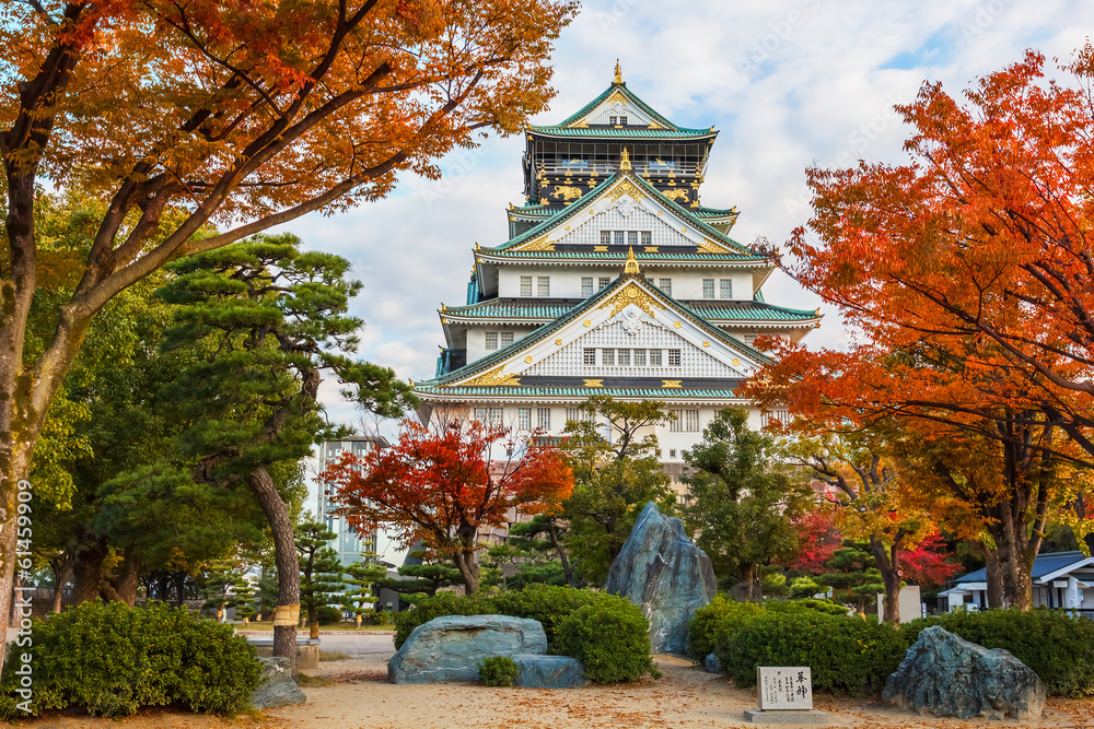 Fototapeta premium Zamek w Osace jesienią