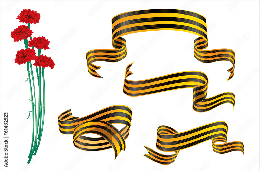 Военные ленты и гвоздики Stock-Vektorgrafik | Adobe Stock