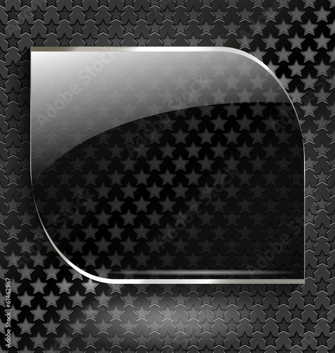 Abstract black background with glass element-frame