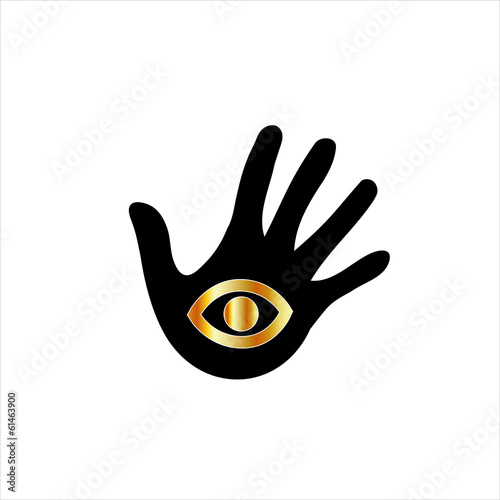 Logo for psychic or mind reader- Hand with third eye