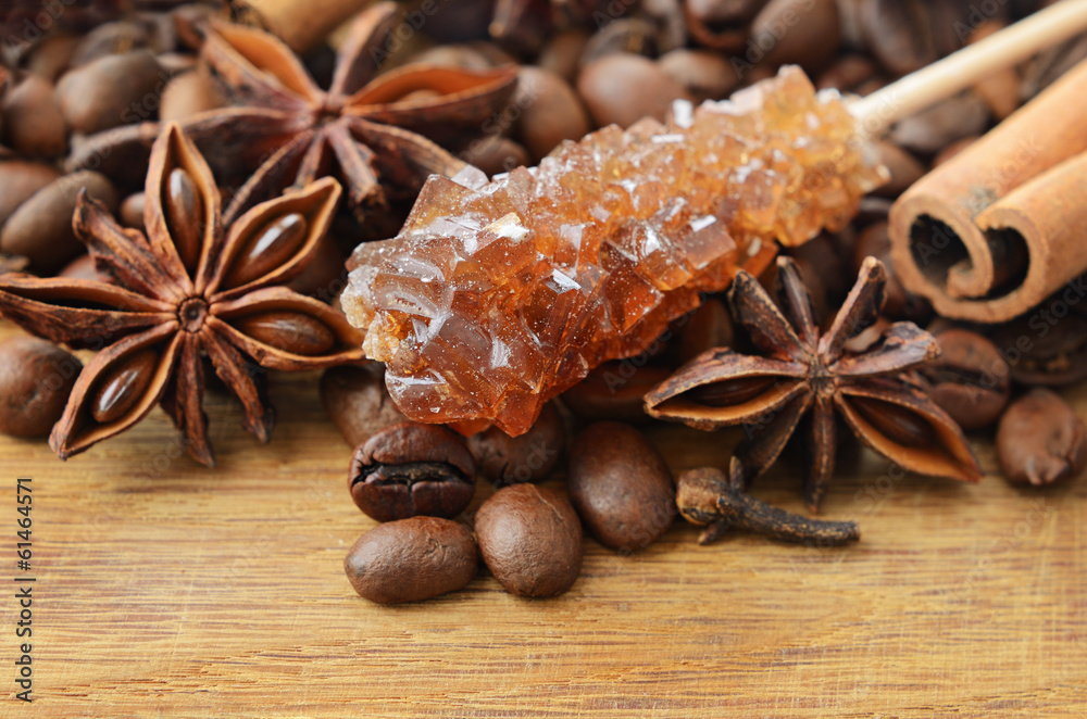 Fragrant spices, coffee and brown sugar Fragrant spices, coffee and brown sugar