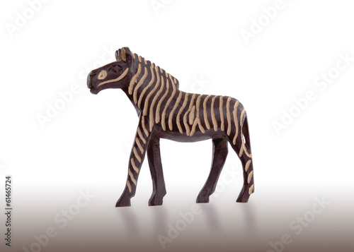 Fototapeta Naklejka Na Ścianę i Meble -  Wood toy zebra isolated