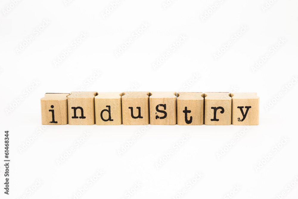 industry wording isolate on white background industry wording isolate on white background
