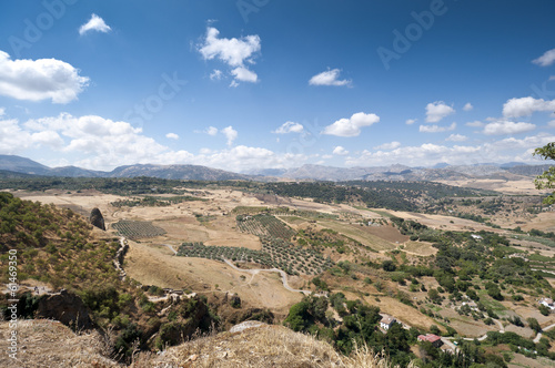 Andalusian countryside from Ronda town, Malaga, Spain