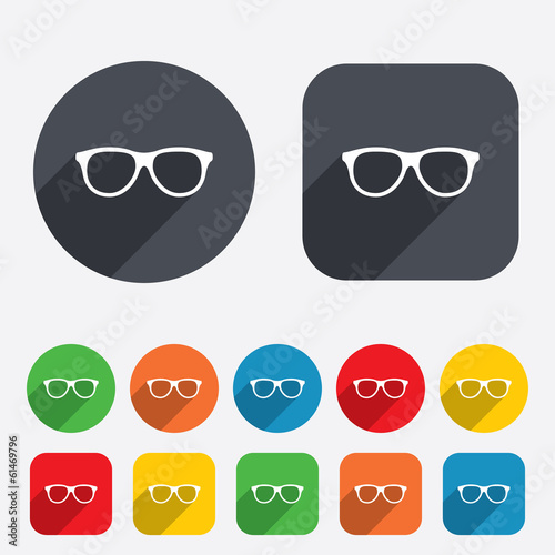 Retro glasses sign icon. Eyeglass frame symbol.