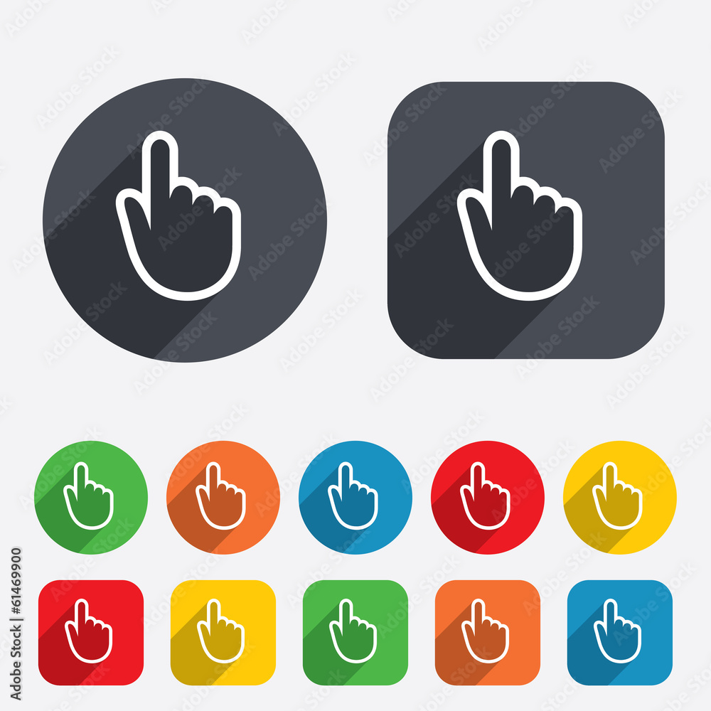 Hand cursor sign icon. Hand pointer symbol. Hand cursor sign icon. Hand pointer symbol.