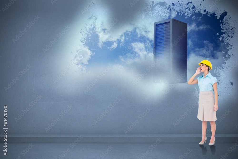 Fototapeta premium Composite image of attractive architect yelling