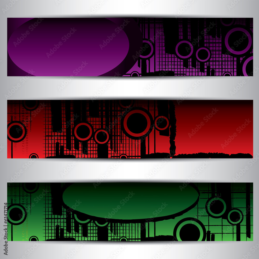 Set of bright banners