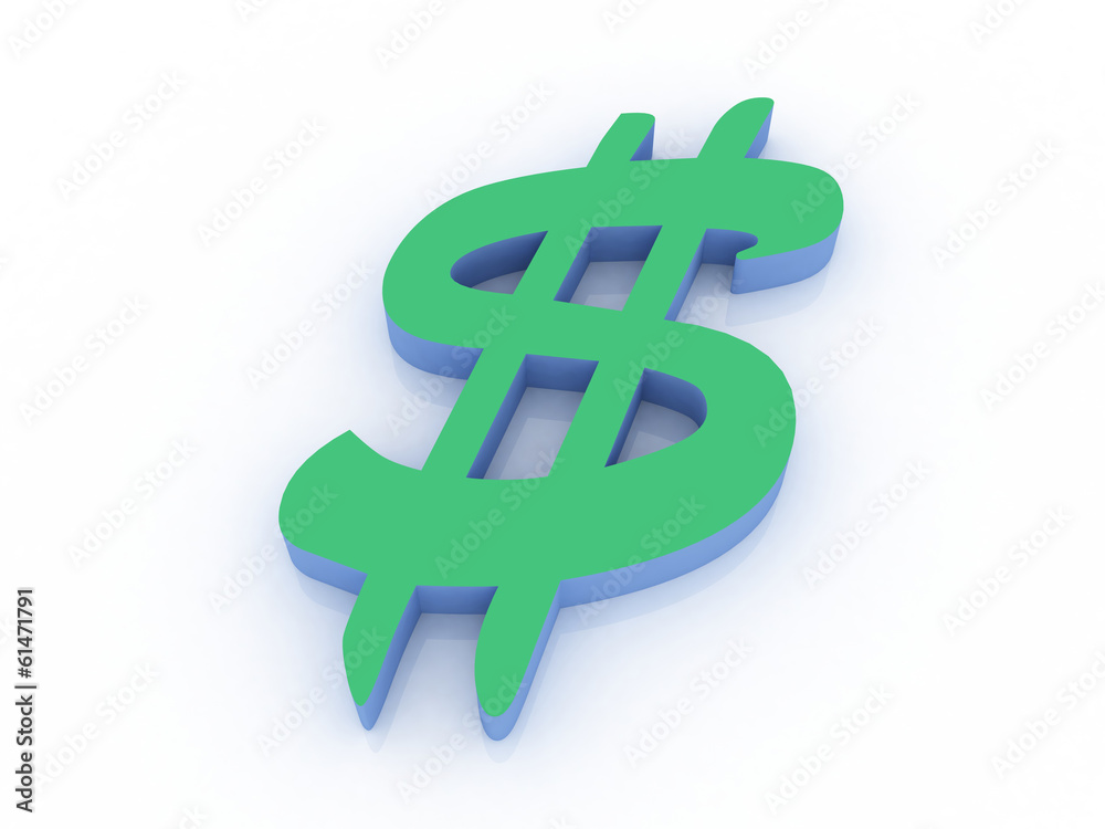3d dollar sign isolated on white background 3d dollar sign isolated on white background