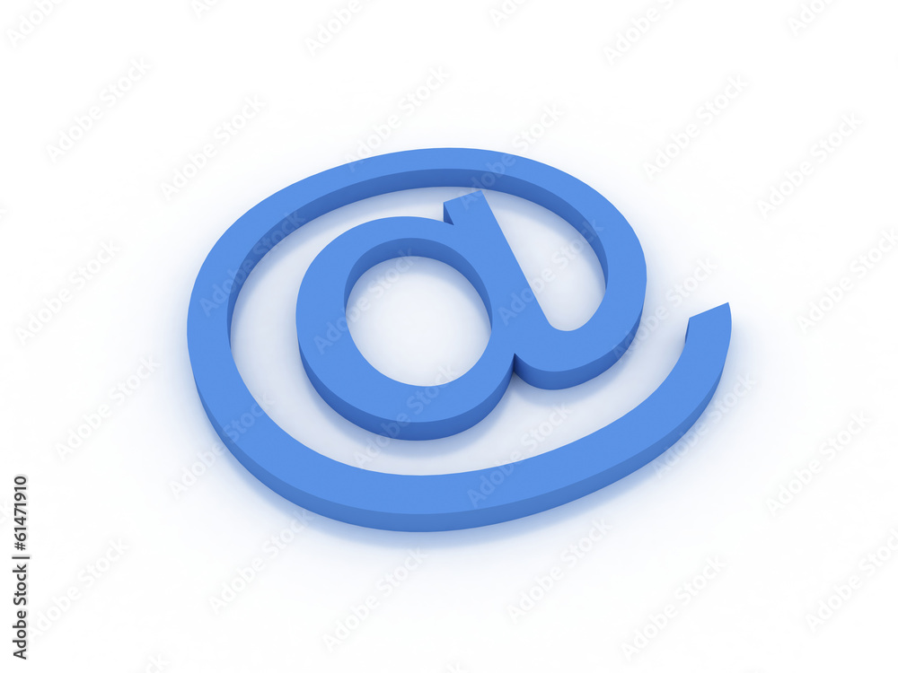 e-mail at dog sign 3d on white background e-mail at dog sign 3d on white background