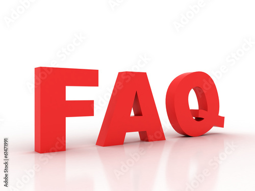 FAQ 3d on white background