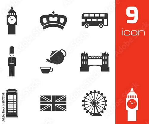 Vector black london icons set