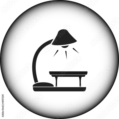 icon with floor lamp and table