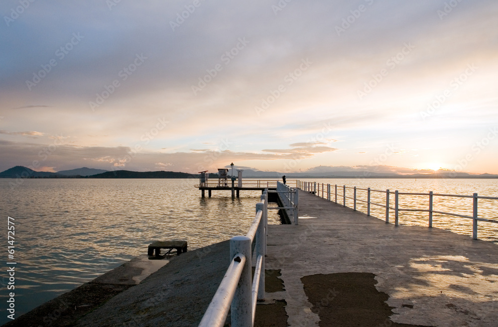 Sunset over the Trasimeno lake