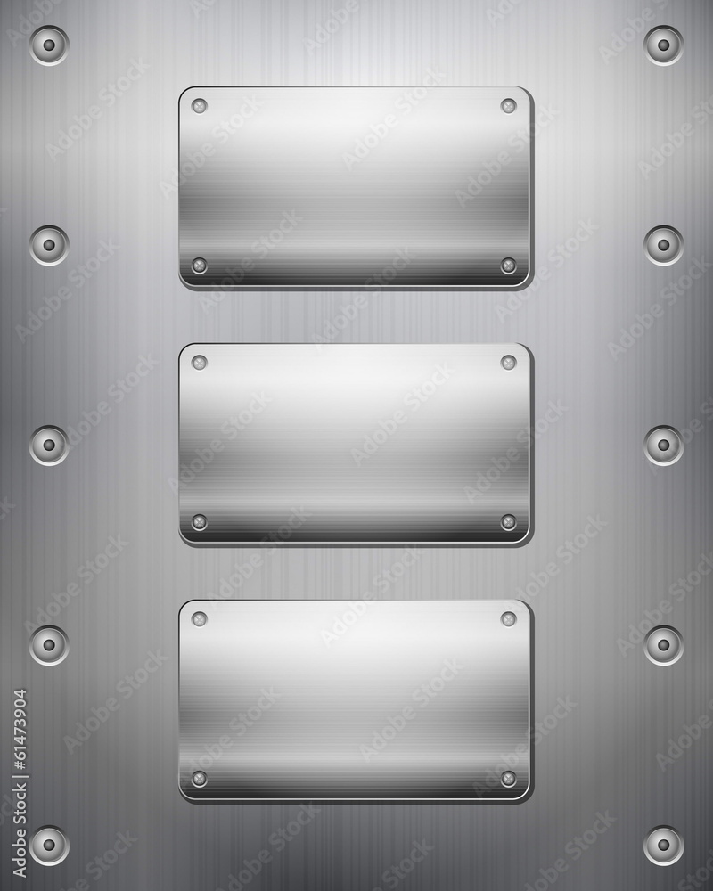 Metallic background and plates Metallic background and plates