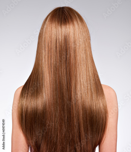 Rear view of the woman with long hair