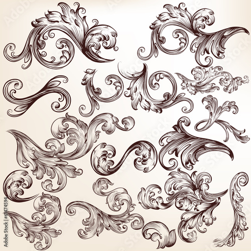 Set of vector swirls for design