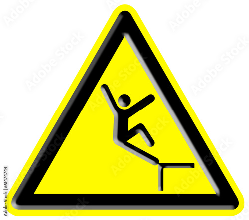 Danger falling from heights sign