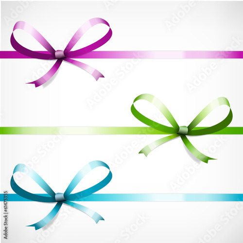 set color ribbon with bow vector