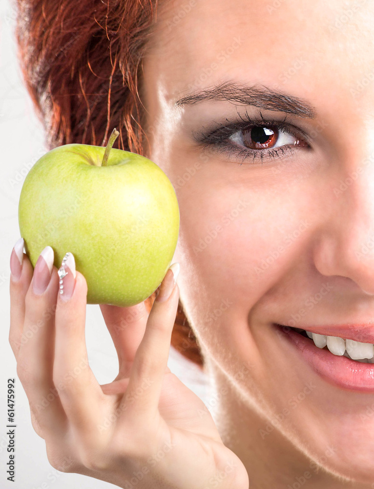 Face young Girl with White Smile healthy Teeth Face young Girl with White Smile healthy Teeth