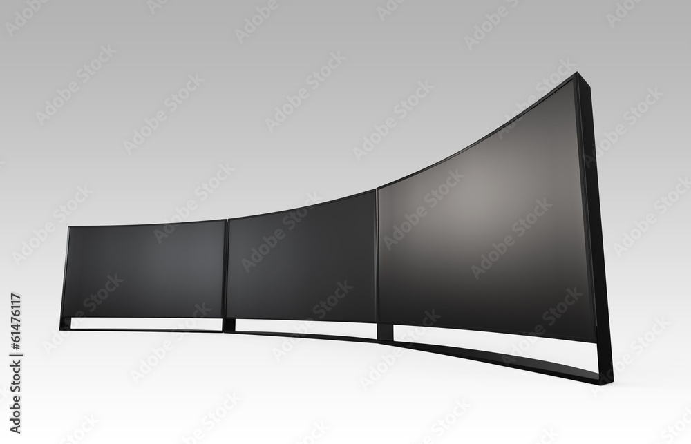 4K curved OLED TV wall with clipping path Stock Illustration | Adobe Stock