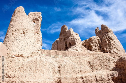 The Castle of Narenj in desert town Naein in Iran photo