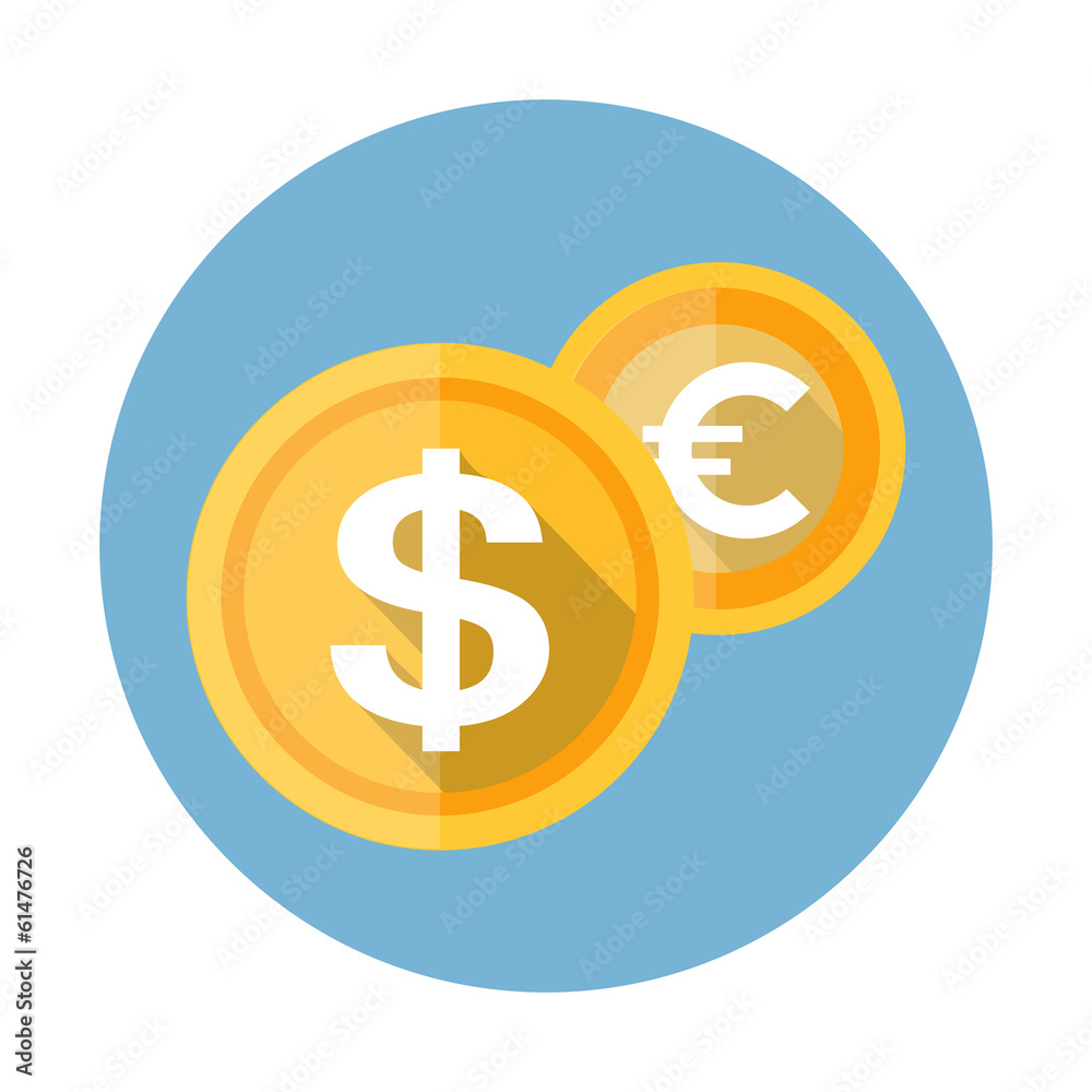 Obraz premium Coins flat icon