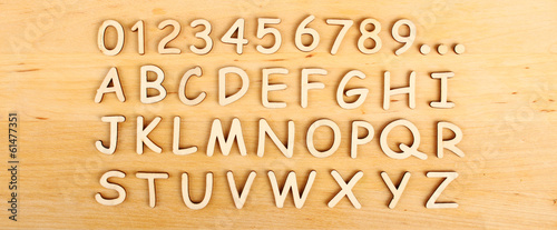 Wooden alphabet. Include numerals!