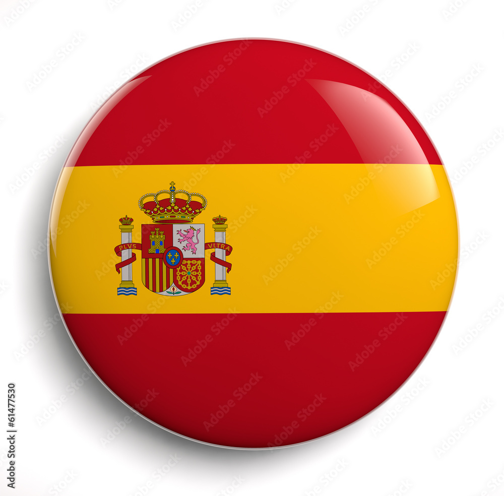 Spain Flag Icon - obrazy, fototapety, plakaty 