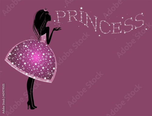 Красивая Принцесса  в платье с блестками #61479505