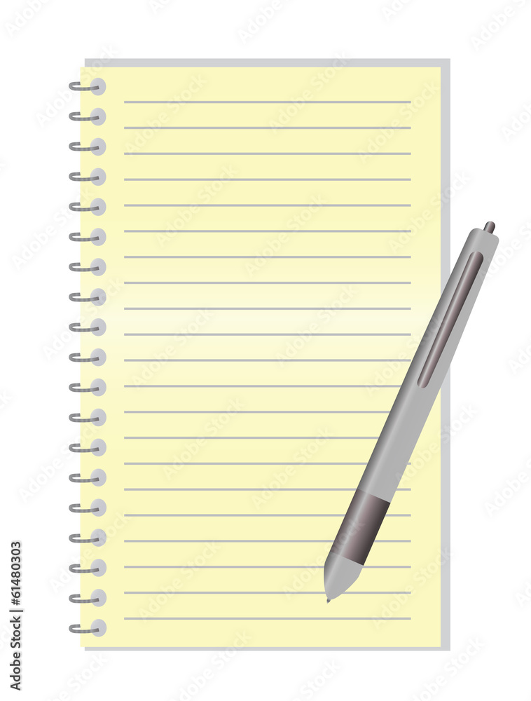 Empty notebook on a desk Empty notebook on a desk