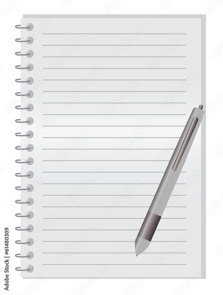 Empty notebook on a desk Empty notebook on a desk