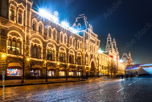 Red Square and Moscow state department store (GUM) at night