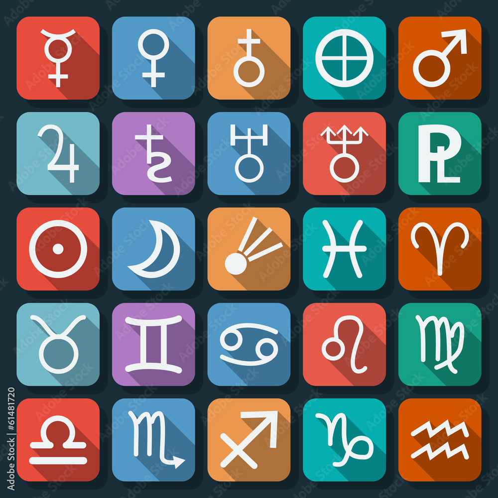 Astronomy flat vector icons Astronomy flat vector icons