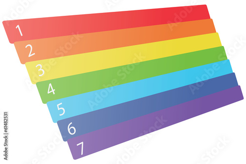 seven numbered dimensional rainbow