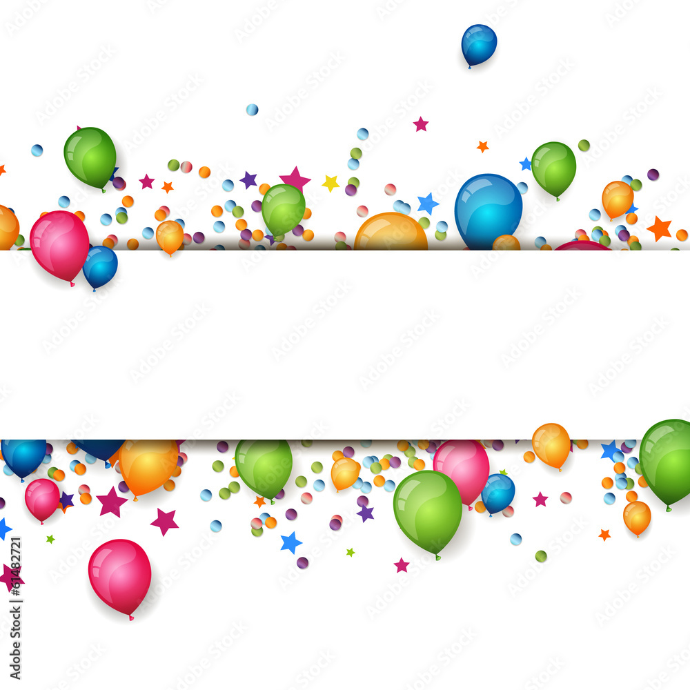 Vector Background with Colorful Balloons - obrazy, fototapety, plakaty 