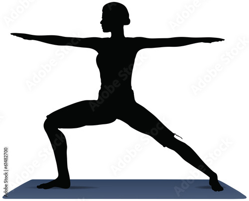 vector illustration of Yoga positions in Warrior Pose