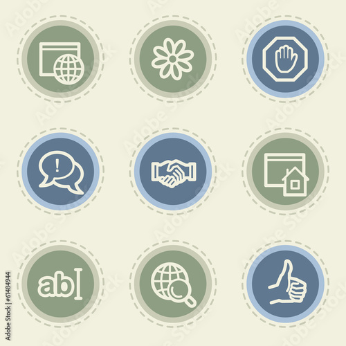 Internet  web icon set 1, vintage buttons