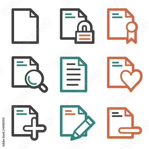 Document web icons, contour series