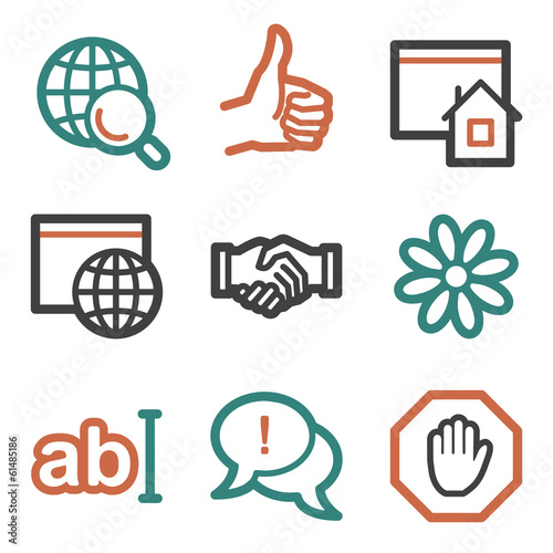 Internet web icons, contour series