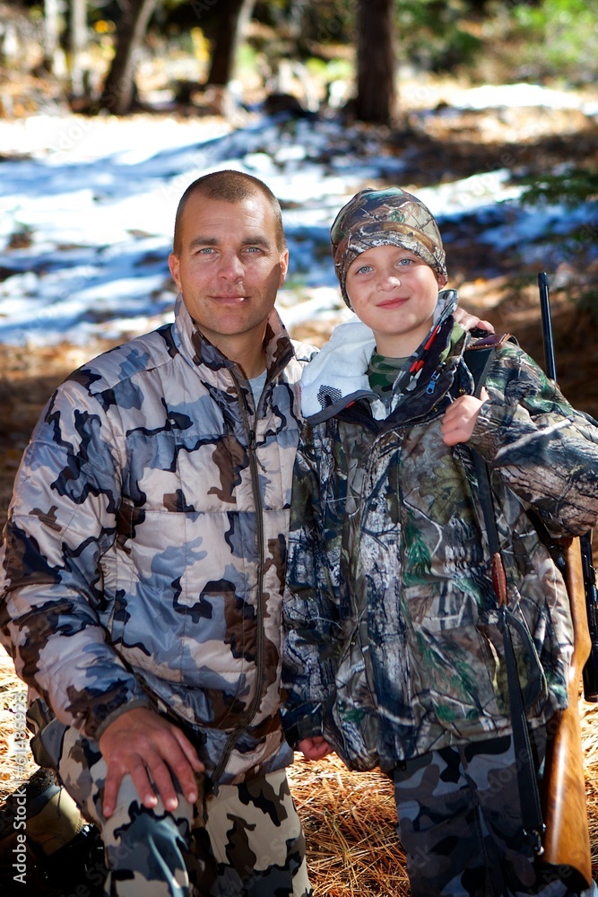 Fototapeta premium Father and son hunt