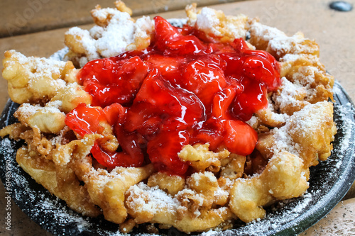 Funnel cake with strawberry