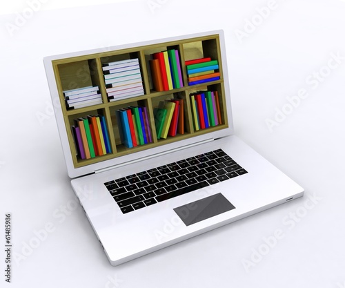 Digital library - books inside computer