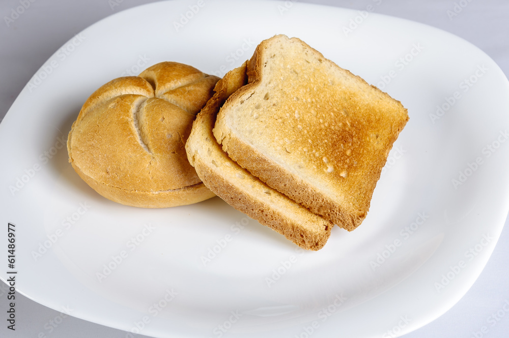 toasted bread on white background toasted bread on white background